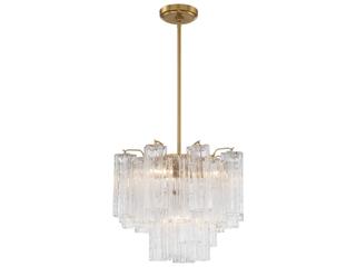 Crystorama Addis 4-Light Aged Brass Candelabra Geometric Chandelier