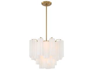 Crystorama Addis 4-Light Aged Brass Candelabra Geometric Chandelier