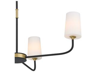 Crystorama Niles 4-Light Black Forged Modern Gold Glass Candelabra Cylinder Chandelier