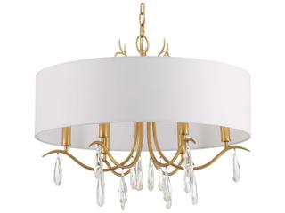 Crystorama Rollins 6-Light Antique Gold Crystal Candelabra Drum Chandelier