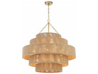 Crystorama Shyla 20-Light Soft Gold Brown Candelabra Tiered Chandelier