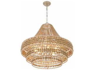 Crystorama Silas 8-Light Burnished Silver Brown Candelabra Chandelier