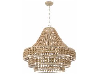 Crystorama Silas 8-Light Burnished Silver Brown Candelabra Chandelier