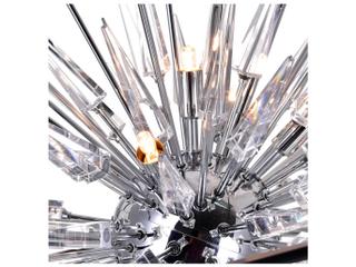 CWI Lighting Starburst 6-Light Chrome Black Geometric Sputnik Chandelier