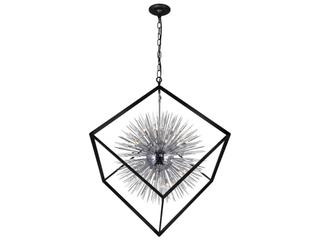 CWI Lighting Starburst 20-Light Chrome Black Geometric Sputnik Chandelier