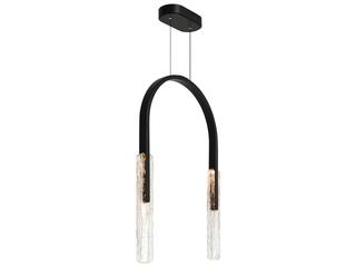 CWI Lighting Curva Black LED Linear Chandelier