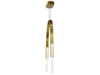 CWI Lighting Curva Brass Gold LED Geometric Linear Chandelier