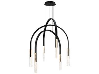 CWI Lighting Curva Black LED Tiered Chandelier