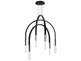 CWI Lighting Curva Black LED Tiered Chandelier