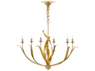 Currey & Company Menefee 6-Light Antique Gold Leaf Chandelier