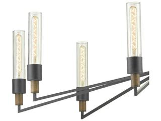 Currey & Company Delgado 8-Light Antique Black Reclaimed Wood Glass Chandelier