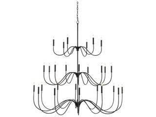 Currey & Company Tirrell 27-Light Antique Black Candelabra Chandelier