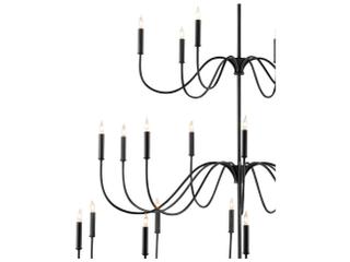 Currey & Company Tirrell 27-Light Antique Black Candelabra Chandelier