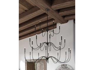 Currey & Company Tirrell 27-Light Antique Black Candelabra Chandelier