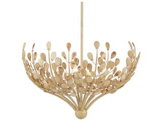 Currey & Company Maypan 4-Light Coco Cream Natural Brown Chandelier
