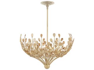 Currey & Company Maypan 4-Light Coco Cream Natural Brown Chandelier