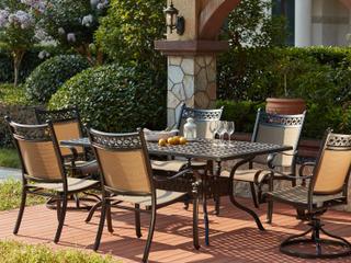 Darlee Outdoor Living Mountain View Cast Aluminum 7- Piece Dining Set 72 x 42 Rectangular in Antique Bronze
