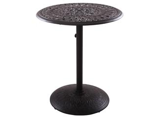 Darlee Outdoor Living Nassau Cast Aluminum 3-Piece Counter Height Set with Cushions and 30'' Round Pedestal Counter Table