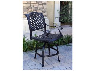Darlee Outdoor Living Nassau Cast Aluminum 3-Piece Counter Height Set with Cushions and 30'' Round Pedestal Counter Table