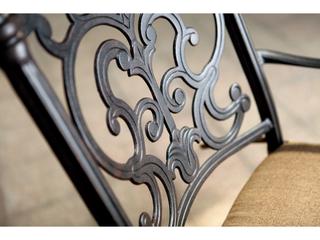 Darlee Outdoor Living Santa Barbara Cast Aluminum Antique Bronze Swivel Rocker Dining Arm Chair Set of 4