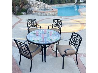 Santa Barbara 5-Piece Cast Aluminum 48-Inch Round Dining Set