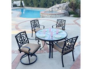 Darlee Outdoor Living Santa Barbara Antique Bronze Cast Aluminum Dining Set