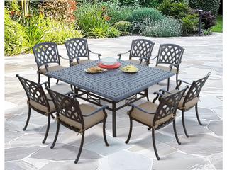 Darlee Outdoor Living Ocean View Cast Aluminum 9-Piece Patio Dining Set with Swivel Rockers (not pictured)
