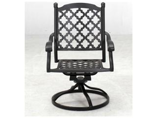 Darlee Outdoor Living Madison Cast Aluminum Antique Bronze Swivel Rocker Dining Arm Chair Set of 4