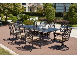 Darlee Outdoor Living Madison Cast Aluminum Antique Bronze Swivel Rocker Dining Arm Chair Set of 4