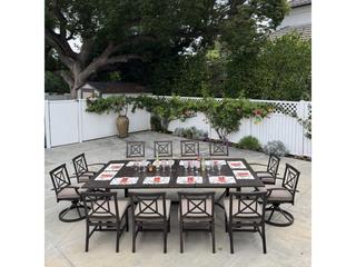 Darlee Outdoor Living Atlantis Walnut Aluminum Dining Set