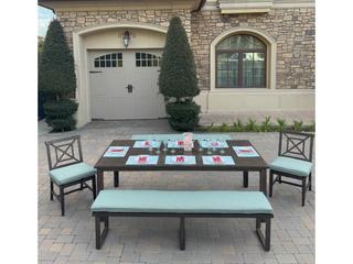 Atlantis Aluminum 5-Piece Patio Dining Set with 41.7" x 88 feet' Rectangular Table