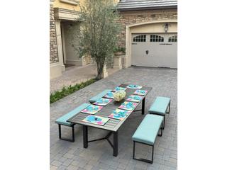 Darlee Outdoor Living Atlantis Aluminum 5-Piece Patio Dining Set with 118 feet' X 40 feet' / 90 feet' X 40 feet'  Rectangular Extension Table