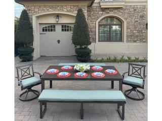 Darlee Outdoor Living Atlantis Aluminum 5-Piece Patio Dining Set with 41.7" x 88 feet' Rectangular Table