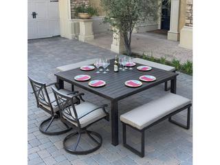 Darlee Outdoor Living Atlantis Aluminum 6-Piece Patio Dining Set with 61.5 feet' Square Table