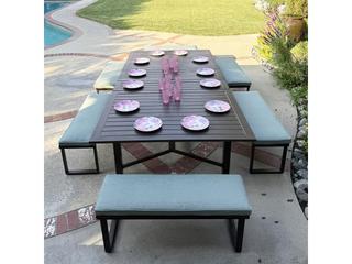 Darlee Outdoor Living Atlantis Walnut Aluminum Dining Set