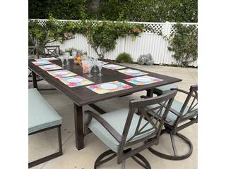 Darlee Outdoor Living Atlantis Walnut Aluminum Dining Set