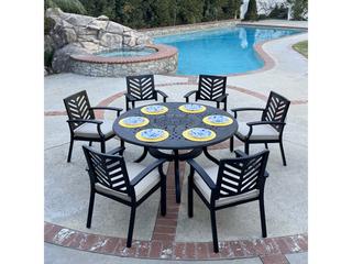 Darlee Outdoor Living Palm Springs Antique Bronze Cast Aluminum Dining Set