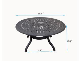 Darlee Outdoor Living Palm Springs Antique Bronze Cast Aluminum Dining Set