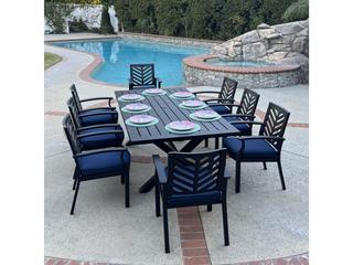 Palm Springs 9-Piece Cast Aluminum Dining Set in Antique Bronze