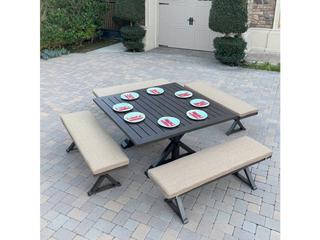 Darlee Outdoor Living Brooklyn Aluminum 5-Piece Patio Dining Set with 59" Square Dining Table