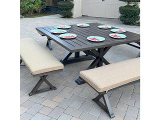 Darlee Outdoor Living Brooklyn Aluminum 5-Piece Patio Dining Set with 59" Square Dining Table