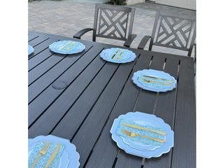 Darlee Outdoor Living Brooklyn Aluminum 9-Piece Dining Set with 59" Square Dining Table