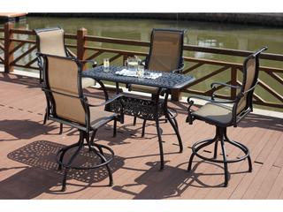 Darlee Outdoor Living Monterey Sling Cast Aluminum Antique Bronze 5 Piece Counter Set