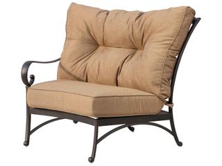 Darlee Outdoor Living Santa Anita Cast Aluminum Antique Bronze 5 Piece Sectional Crescent Lounge Set