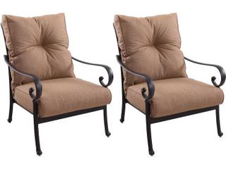 Santa Anita Cast Aluminum Club Chair with Cushions Set of 2