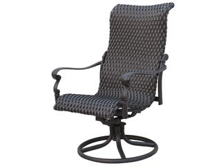 Darlee Outdoor Living Victoria Wicker Espresso Swivel Rocker Dining Arm Chair Set of 4