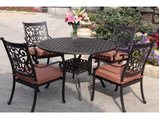 Darlee Outdoor Living St.Cruz Cast Aluminum Dining Chair with Cushion Set of 4