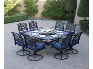 Nassau 10-Piece Cast Aluminum Dining Set in Antique Bronze
