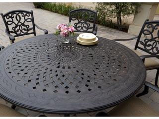 Darlee Outdoor Living Santa Monica Cast Aluminum Antique Bronze 7 Piece Dining Set