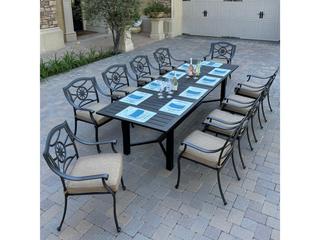 Ten Star 11-Piece Cast Aluminum Extension Dining Set in Antique Bronze